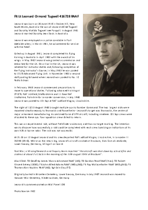 A preview of a PDF biography for Tugwell, Leonard Ormond